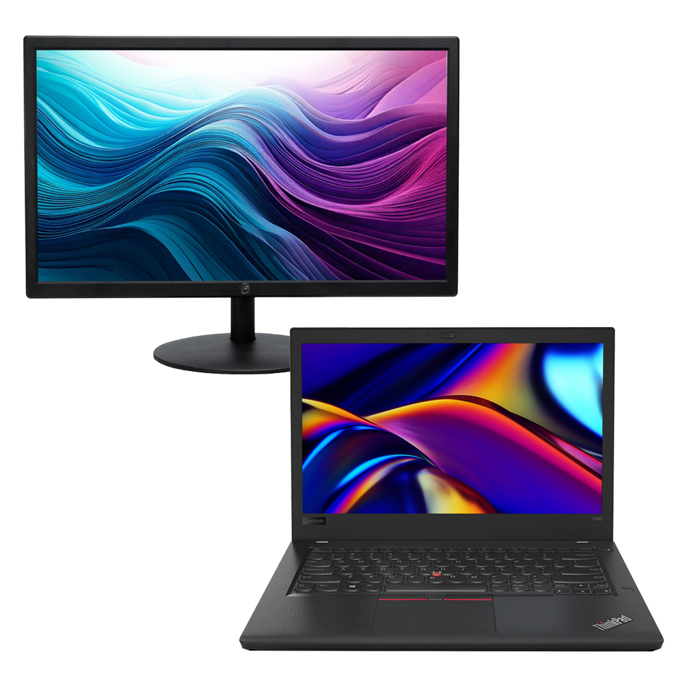 Kit Notebook Lenovo T480 Core i5 8ªGen SSD 256GB 8GB + Monitor