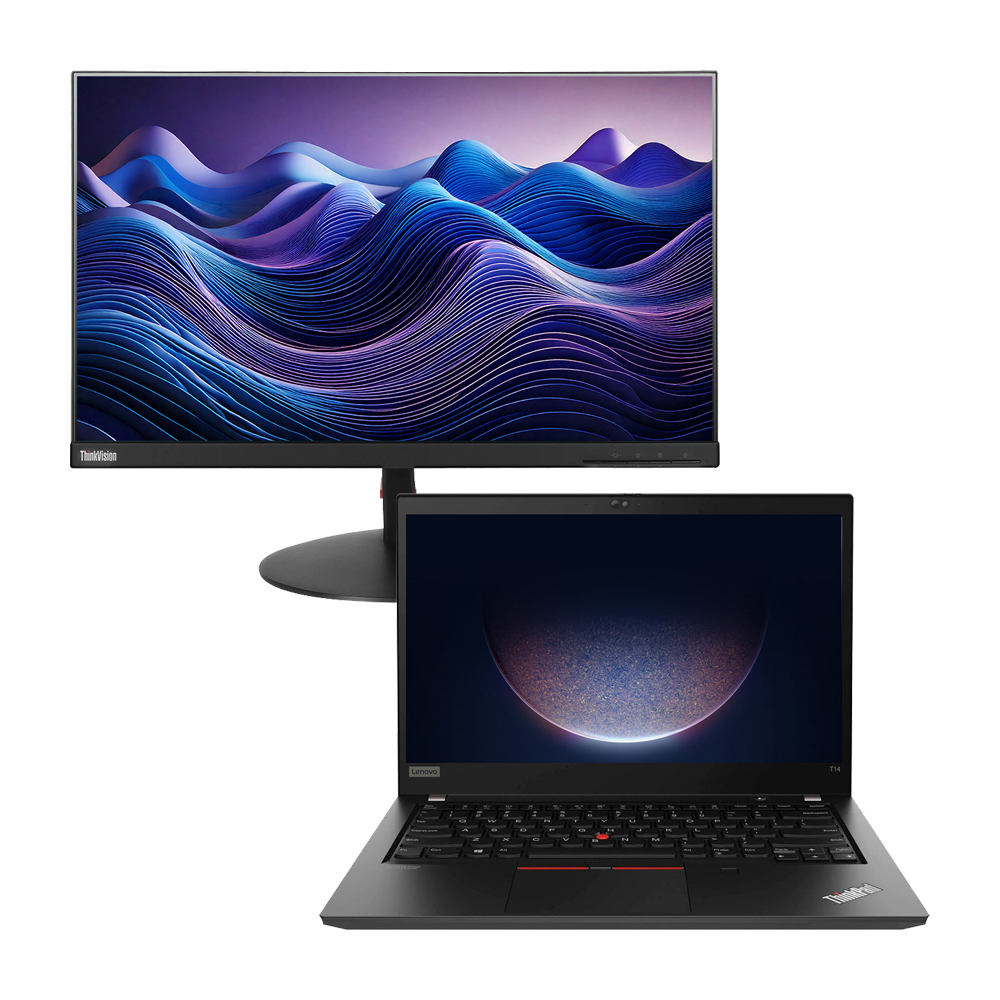 Kit Notebook Lenovo Thinkpad T14 G1 AMD Ryzen 5 Pro 4ªGen SSD 256GB 16GB + Monitor Lenovo Thinkvision T22I-10 22P