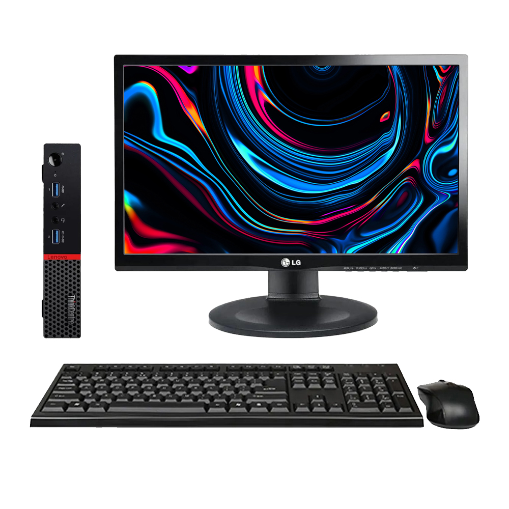 Kit Computador Lenovo M715Q AMD Ryzen 5 Pro SSD 256GB 8GB + Monitor LG 22P Full HD