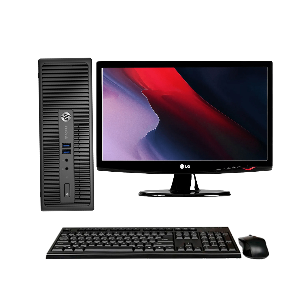 Kit Computador HP Prodesk 400 G3 Core I3-6ª G Ssd 480Gb 8Gb Ram Win 10 Pro TPM 1.0 - SFF Monitor LG W1943C 19P - Wide - VGA - Base Fixa