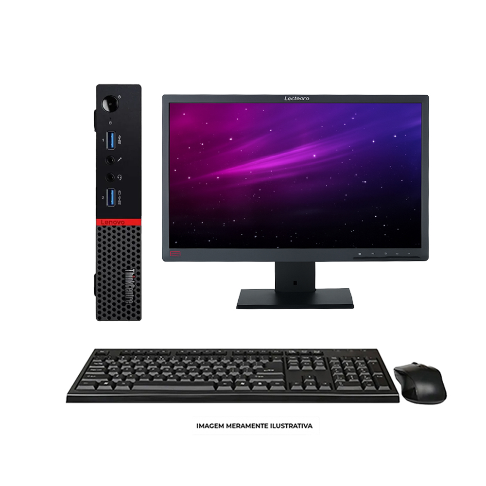 Kit Lenovo M720Q i5 9ª Geração + SSD 240GB + 8GB RAM + Windows 11 Pro + Monitor 22” LT2252p Wide VGA/DP Base Ajustável