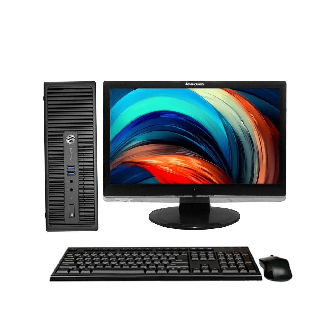 Kit Desktop Hp Prodesk 400 G3 Core I3-6ª G Ssd 480Gb 8Gb Ram Win 10 Pro Sff Tpm 1.0 + Monitor Lenovo D1960Wa 19” Wide Vga Dvi Base Fixa