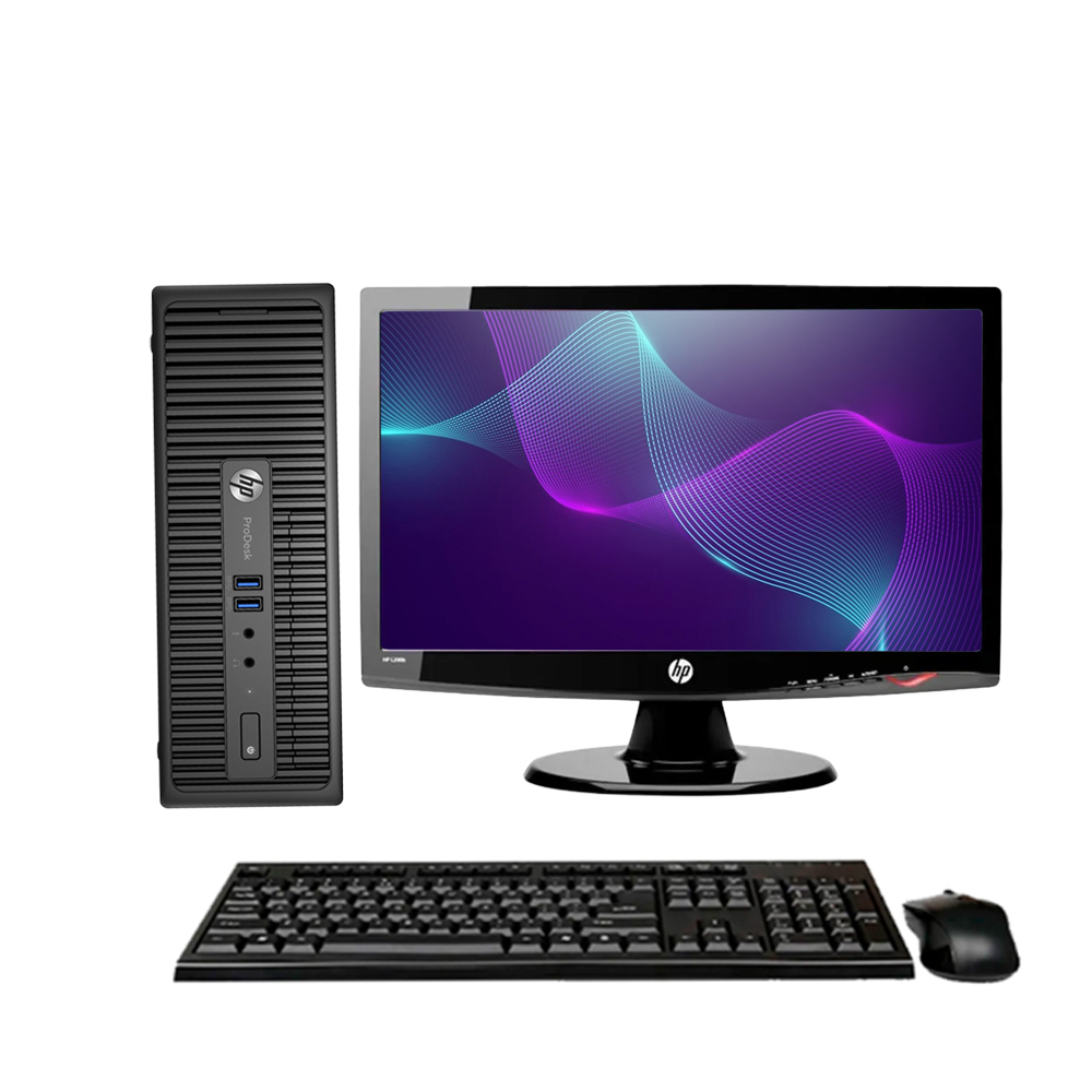 Kit Desktop HP Prodesk 400 G3 Core I3-6ª G Ssd 480Gb 8Gb Ram Win 10 Pro Sff Tpm 1.0 + Monitor HP W1943Se 19” Wide Vga Base Fixa