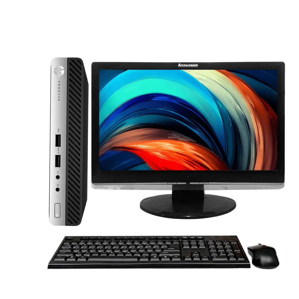 Kit Computador HP ProDesk 600 G3 SFF | Core i3 6ª Geração | SSD 480GB | 8GB RAM | Windows 10 Pro | TPM 1.0 + Monitor Lenovo D1960WA 19" Wide VGA/DVI